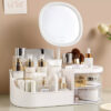 Led mirror makeup/skincare organizer
