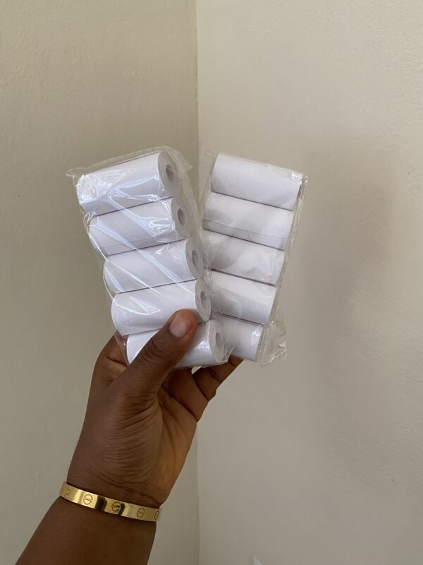 White non sticky paper (pack of 5rolls)