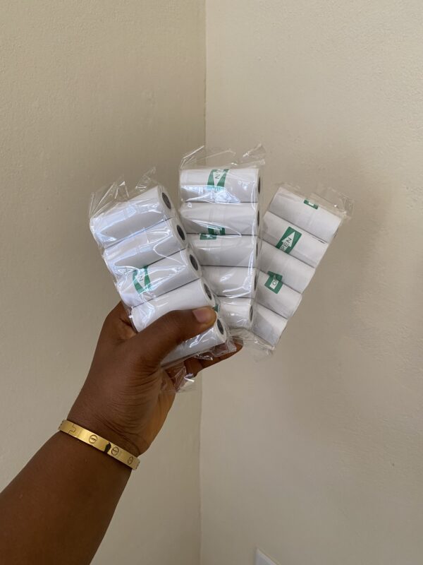 White sticky paper for mini printer (pack of 5rolls)