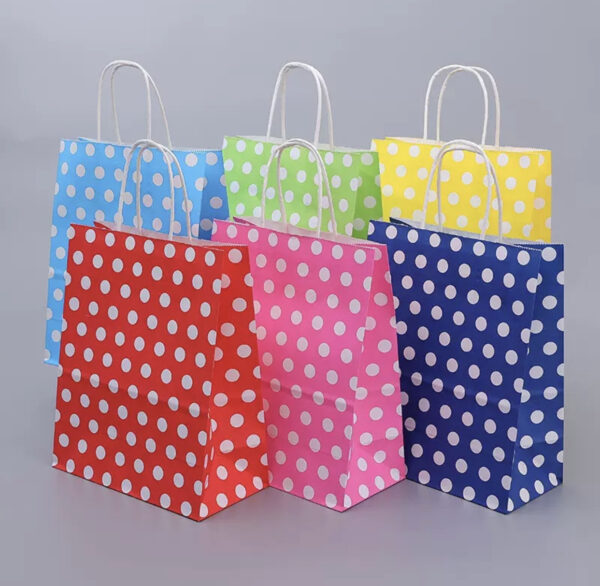 Plain Polka dot craft bag (pack of 5pcs mixed)