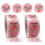 Pink small (2.5cm) thank you sticker (pack of 100pcs)