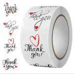 White small (2.5cm) thank you sticker (pack of 100pcs)
