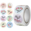 Floral small (2.5cm) thank you sticker (pack of 100pcs)