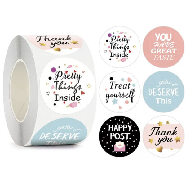 Pretty things inside thank you sticker 3.5cm (pack of 100pcs)
