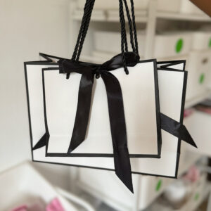 Black and white plain paper bag