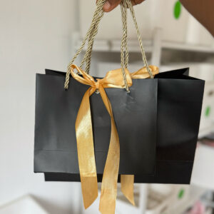 Black and gold plain paper bag