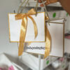 Gold and white plain paper bag