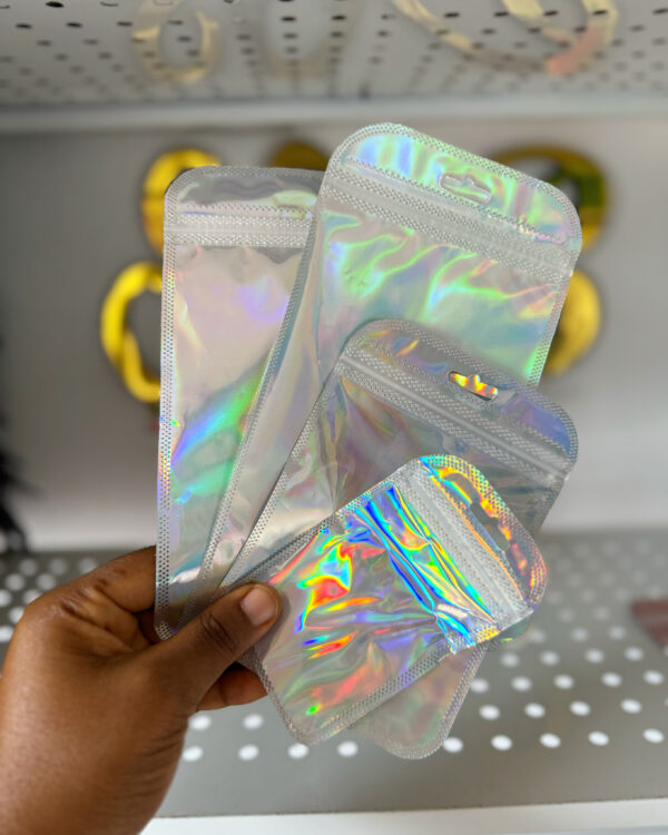 Silver holographic pouch (pack of 25pcs)