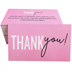 Pink thank you card (pack of 50pcs)