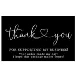 Black thank you card (pack of 50pcs)