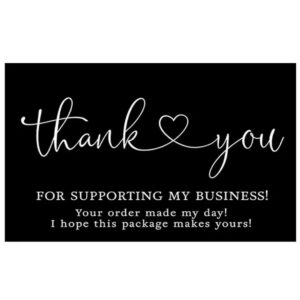 Black thank you card (pack of 50pcs)