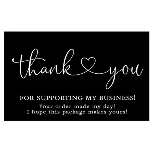 Black thank you card (pack of 50pcs)