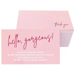 Hello gorgeous  thank you card (pack of 50pcs)