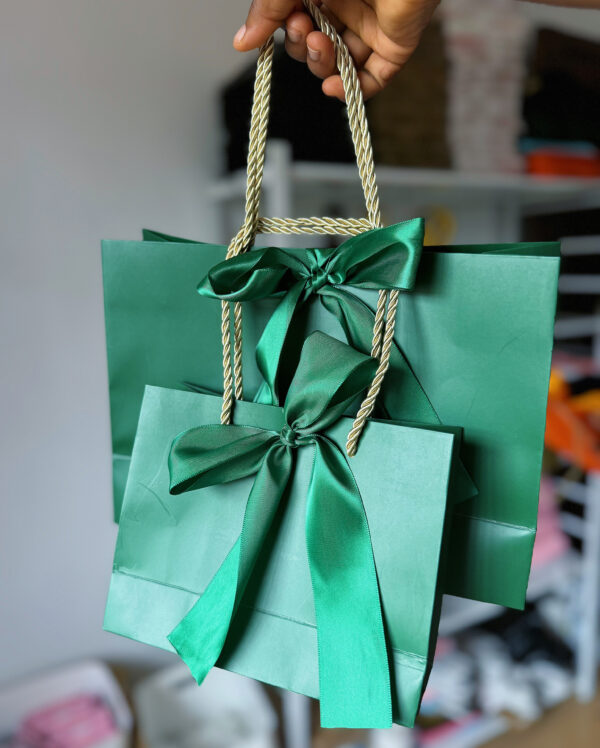 Green plain paper bag
