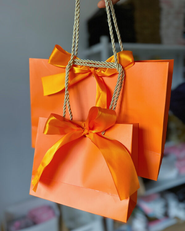 Orange plain paper bag