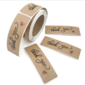 Brown rectangular sticker (pack of 100pcs)