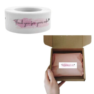 Pink rectangular sticker (pack of 100pcs)