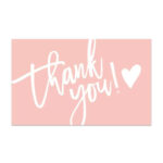 Pink thank you card (pack of 50pcs)