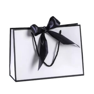 Black and white plain paper bag