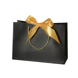Black and gold plain paper bag