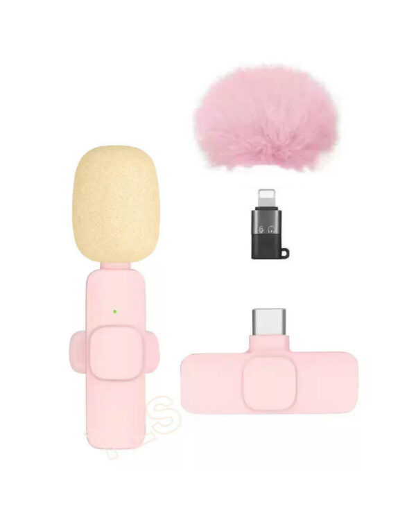 Pink fluffy microphone for iPhone & type C