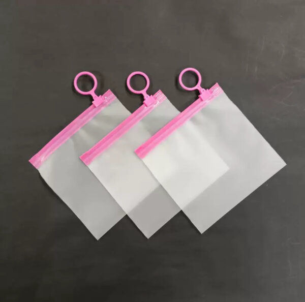 Pink handle frosted zip lock (25pcs)