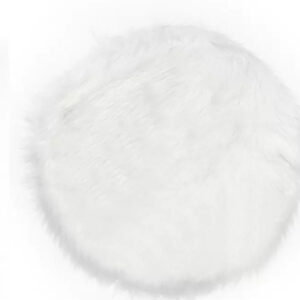 Round Fur rug (size 40x40cm) - white