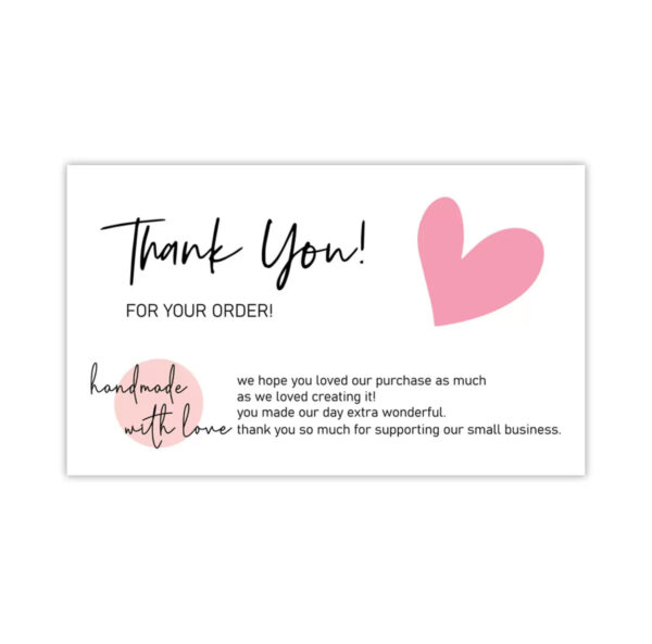 Hand made thank you card (pack of 50 cards)