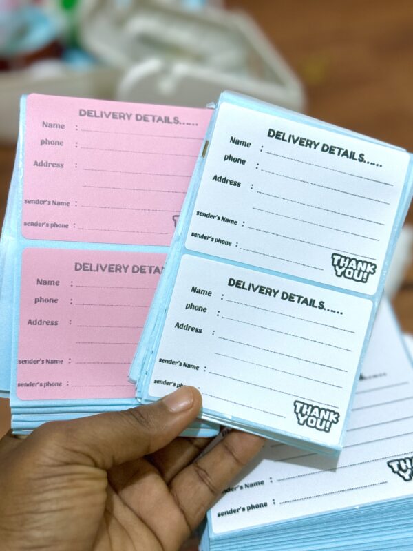 Delivery sticker