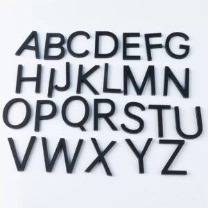 Small black alphabet wall stickers 10cm