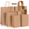 Brown craft bag (small 15x8x21cm , med 21x11x27cm, large 26x12x33cm, takeaway food bag 28x15x28cm)