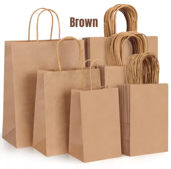 Brown craft bag (small 15x8x21cm , med 21x11x27cm, large 26x12x33cm, takeaway food bag 28x15x28cm)