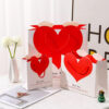 Xmas red & white heart paper bag