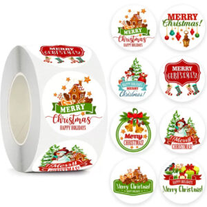 Big 1.5inch Xmas round sticker 100pcs