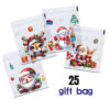 Xmas themed transparent nylon (25pcs small 10x13cm)