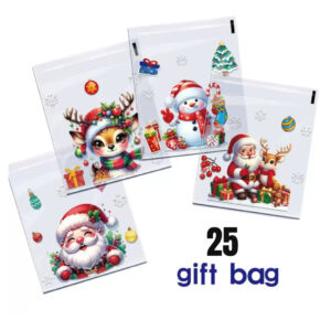 Xmas themed transparent nylon (25pcs small 10x13cm)