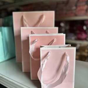 Plain light pink paper bag (pack of 5pcs)