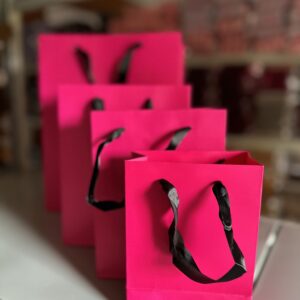 Plain deep pink paper bag (pack of 5pcs)