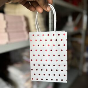 Valentine Red & white polkadot craft bag