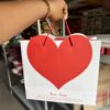 Valentine white & red heart paper bag