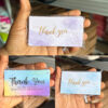 Blue & purple thank you card .  pack of 100pcs (please specify your preferred design in the order note)